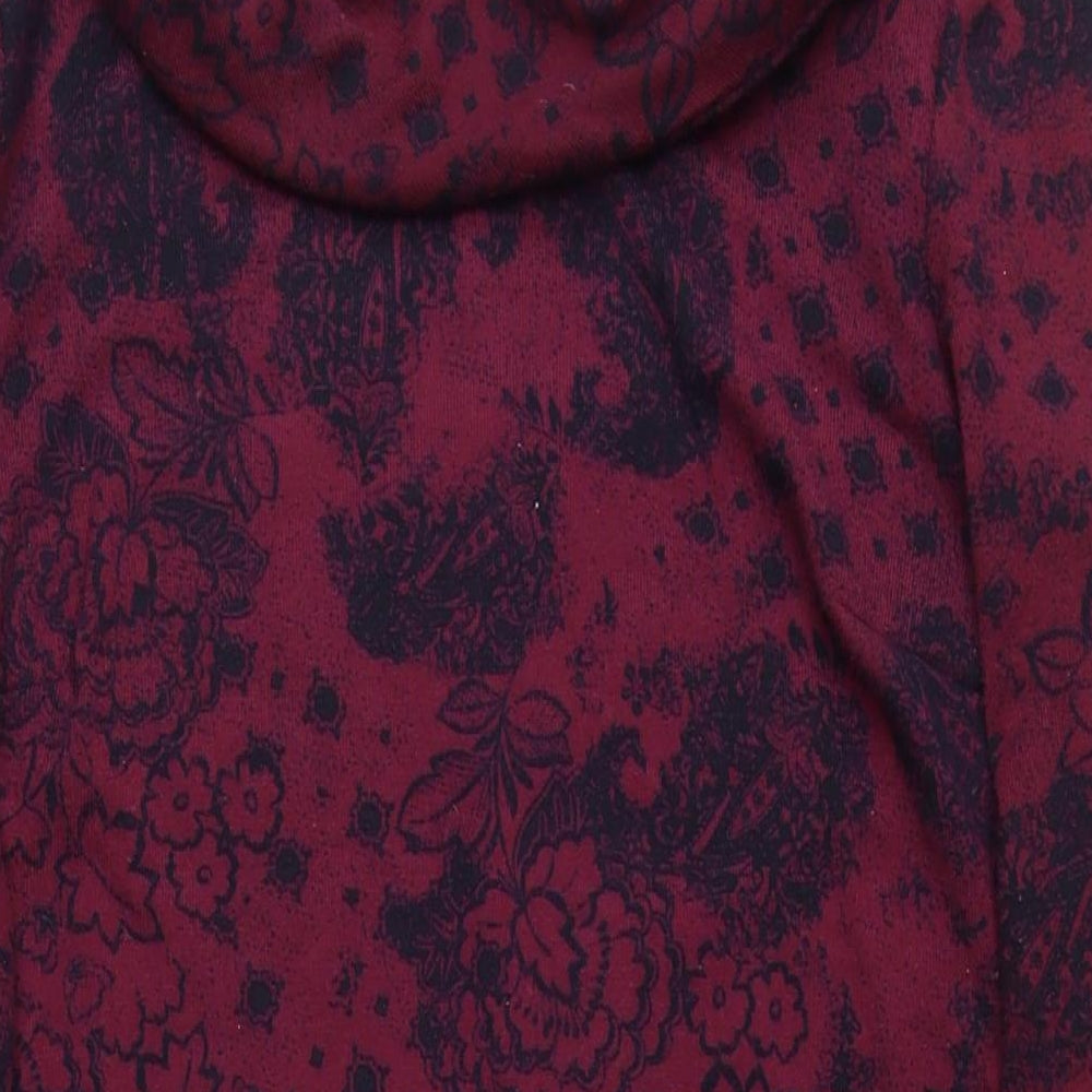 Bonmarché Womens Pink Floral Polyester Jumper Dress Size 14 Roll Neck - Jumper dress
