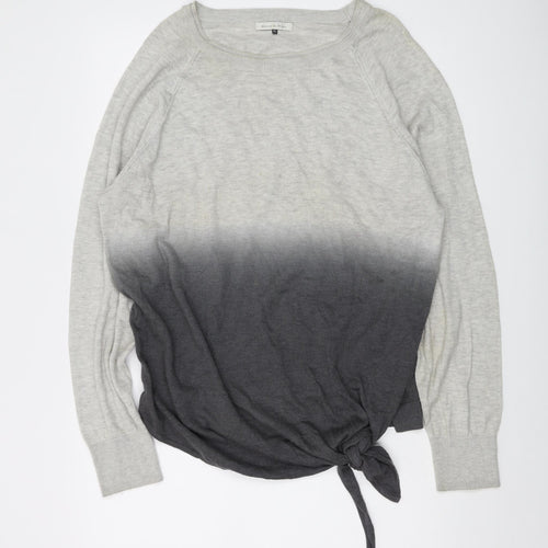 Maison de Nimes Womens Grey Round Neck Cotton Pullover Jumper Size XL