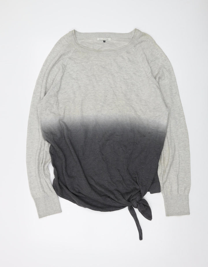 Maison de Nimes Womens Grey Round Neck Cotton Pullover Jumper Size XL