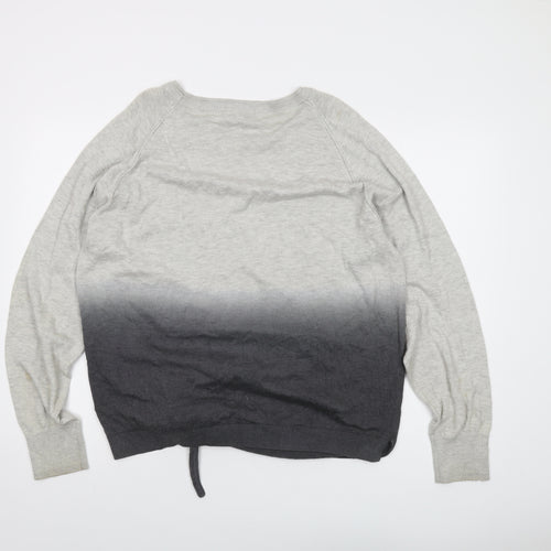 Maison de Nimes Womens Grey Round Neck Cotton Pullover Jumper Size XL