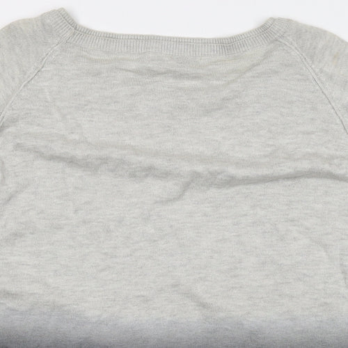 Maison de Nimes Womens Grey Round Neck Cotton Pullover Jumper Size XL