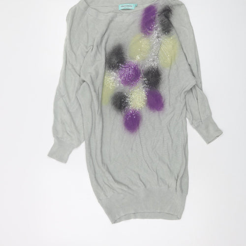 Almost Famous Womens Grey Round Neck Viscose Pullover Jumper Size M