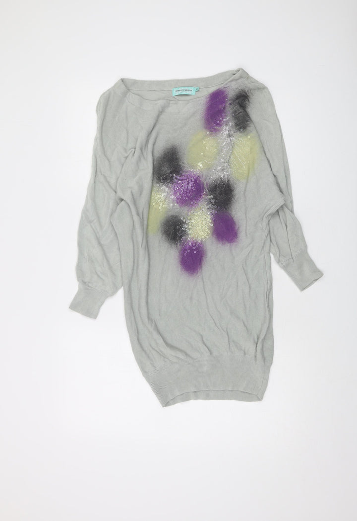 Almost Famous Womens Grey Round Neck Viscose Pullover Jumper Size M
