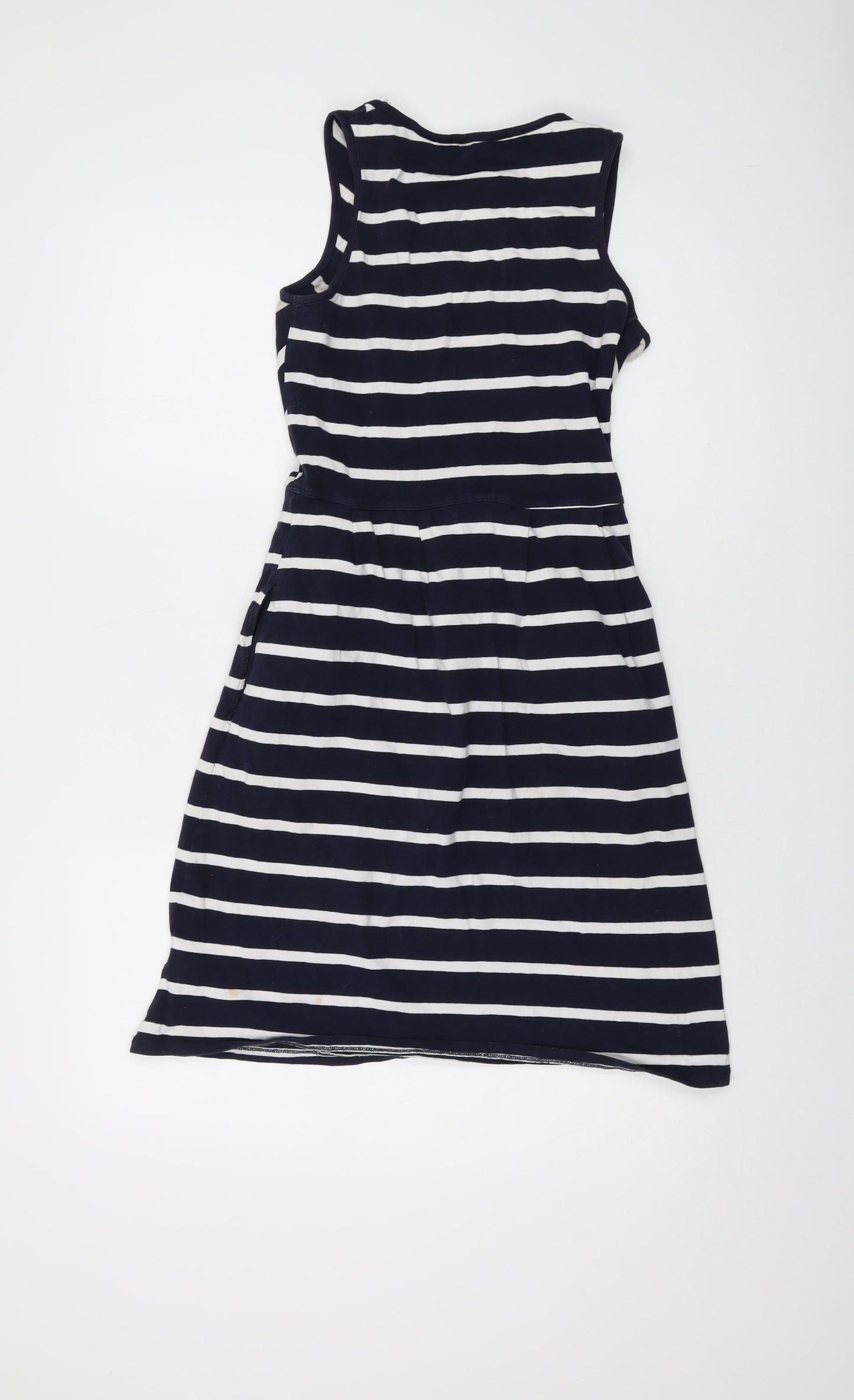 Mountain Warehouse Womens Blue Striped Cotton A-Line Size 6 Round Neck Pullover