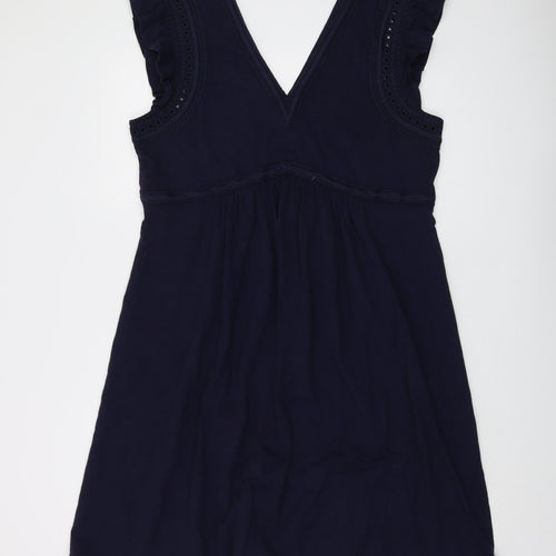 Boden Womens Blue Cotton A-Line Size 16 V-Neck Pullover