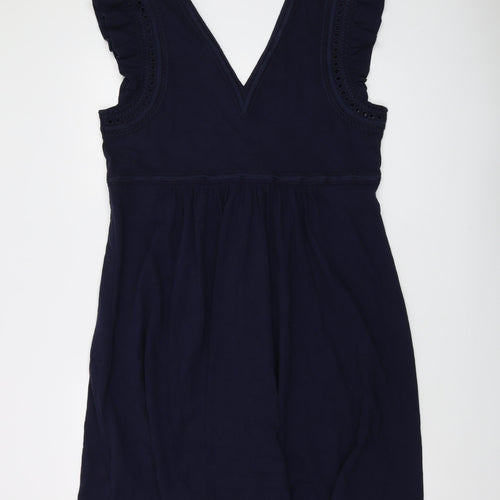 Boden Womens Blue Cotton A-Line Size 16 V-Neck Pullover