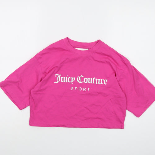 Juicy Couture Womens Pink Cotton Basic T-Shirt Size XS Crew Neck