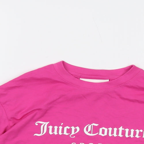 Juicy Couture Womens Pink Cotton Basic T-Shirt Size XS Crew Neck