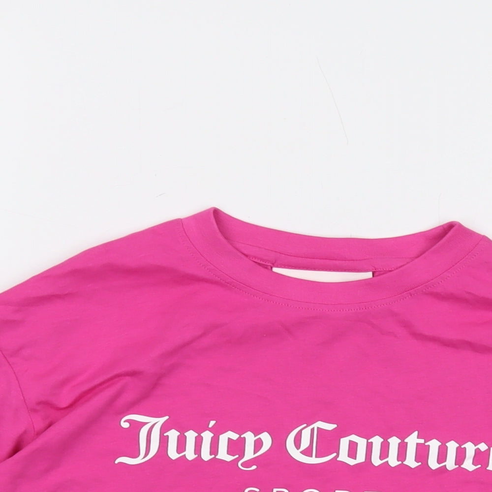 Juicy Couture Womens Pink Cotton Basic T-Shirt Size XS Crew Neck