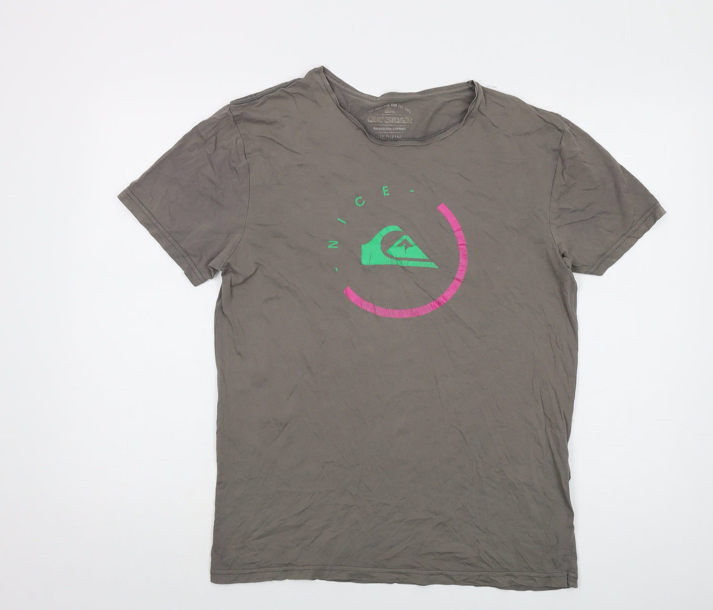 Nice Mens Brown Cotton T-Shirt Size M Crew Neck