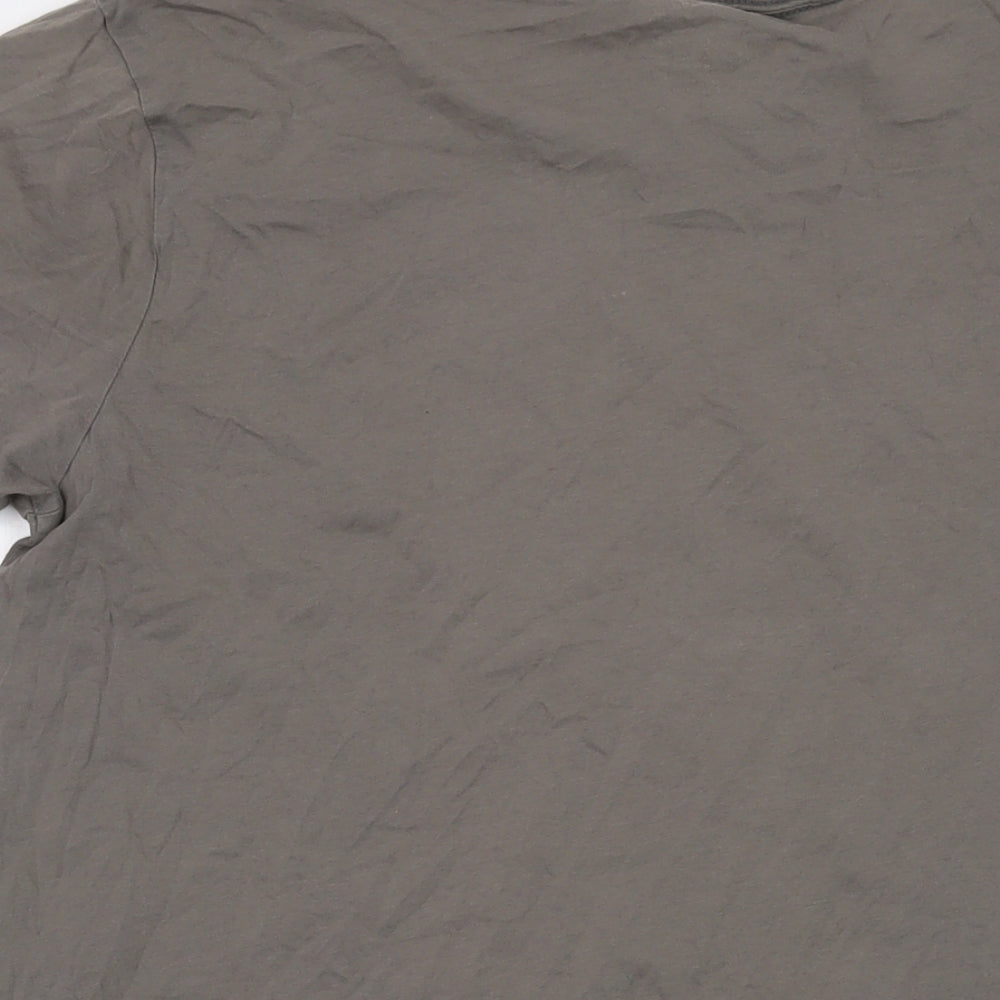 Nice Mens Brown Cotton T-Shirt Size M Crew Neck