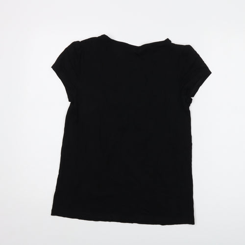 Banana Republic Womens Black Viscose Basic T-Shirt Size M Square Neck
