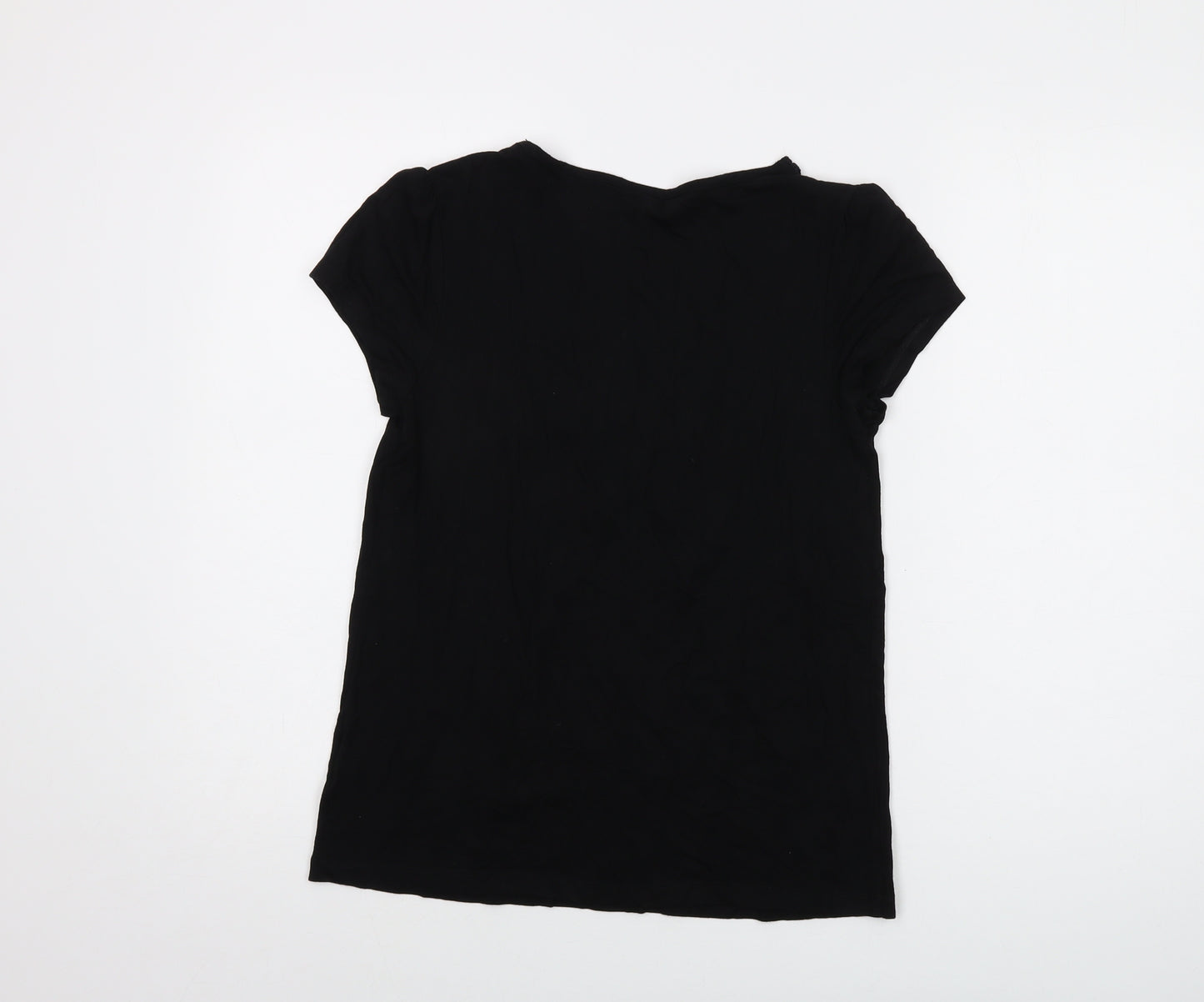 Banana Republic Womens Black Viscose Basic T-Shirt Size M Square Neck