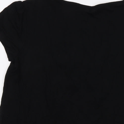 Banana Republic Womens Black Viscose Basic T-Shirt Size M Square Neck