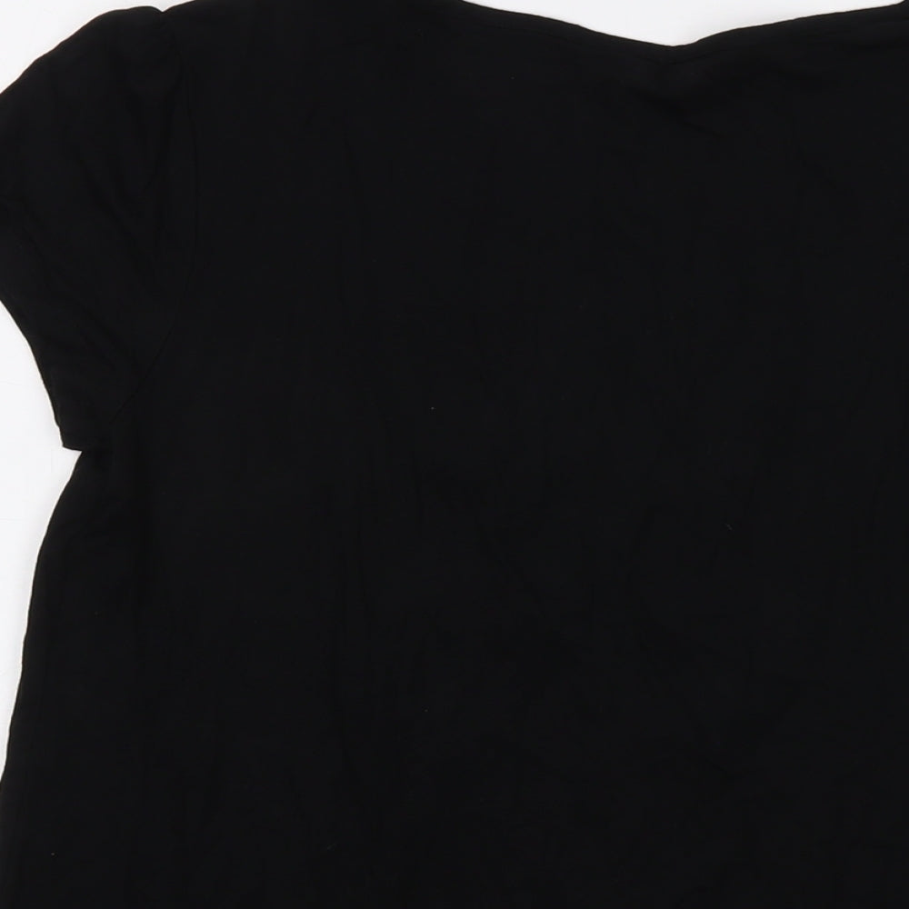 Banana Republic Womens Black Viscose Basic T-Shirt Size M Square Neck