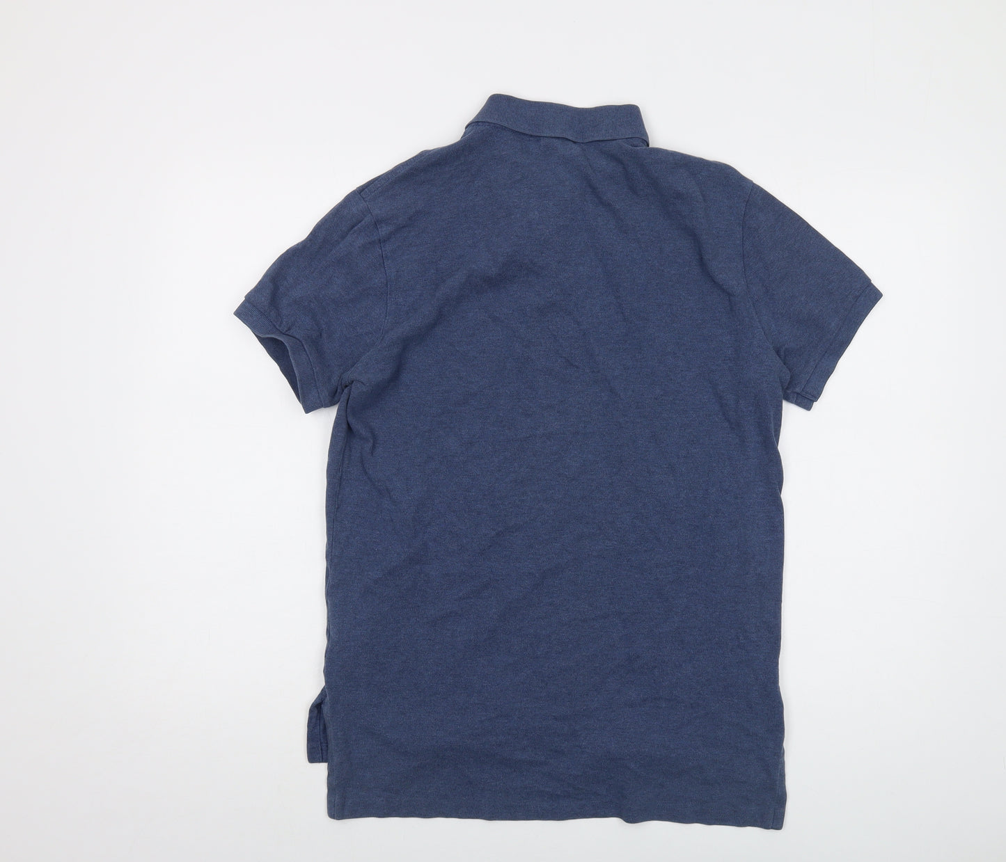 Polo Ralph Lauren Mens Blue Cotton Polo Size M Collared Button