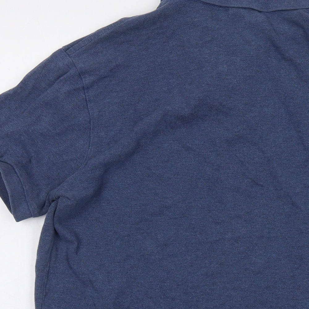 Polo Ralph Lauren Mens Blue Cotton Polo Size M Collared Button