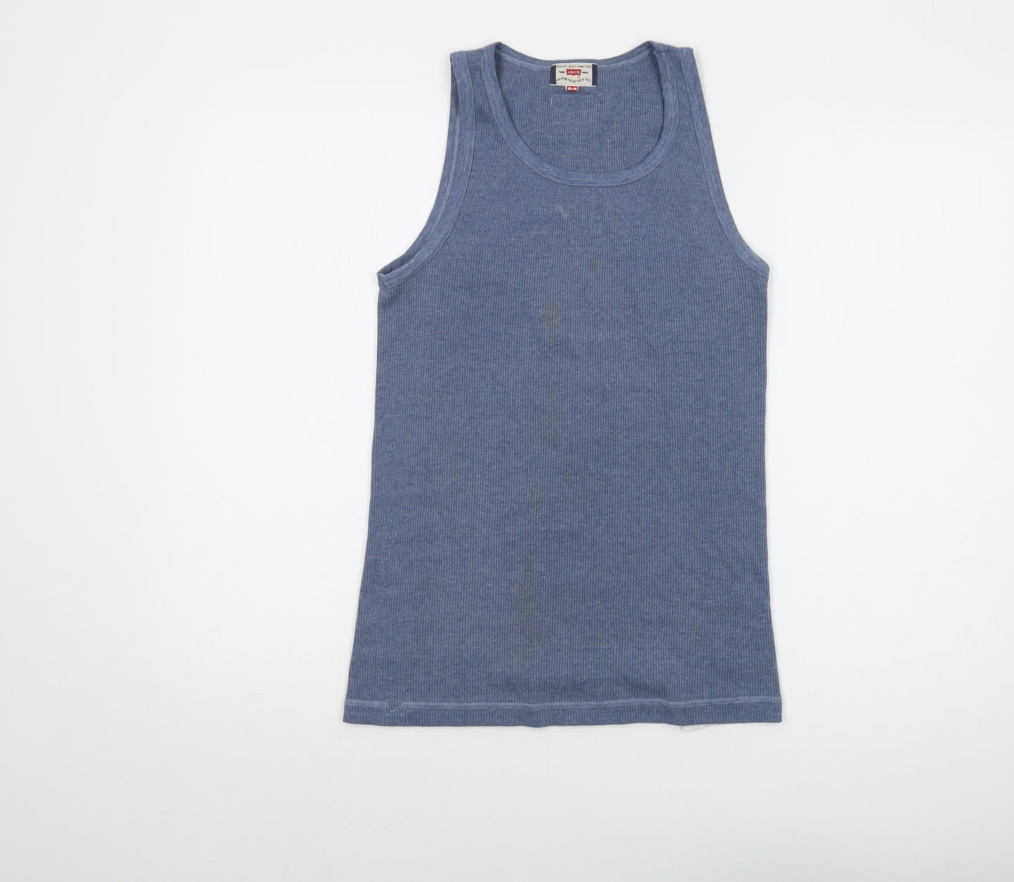 Levi;s Womens Blue Cotton Basic Tank Size M Round Neck