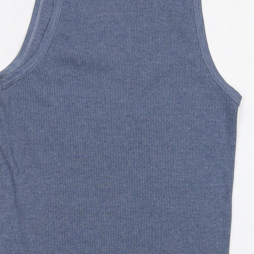 Levi;s Womens Blue Cotton Basic Tank Size M Round Neck