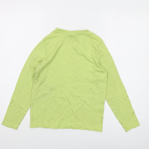 PlayStation Boys Green Cotton Basic T-Shirt Size 10-11 Years Crew Neck Pullover