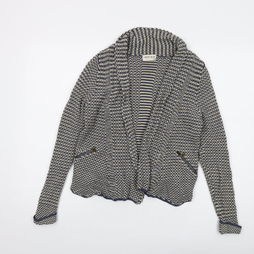 Indigo Womens Blue V-Neck Cotton Cardigan Jumper Size 8