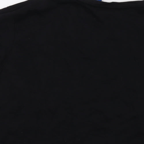 Karen Scott Womens Black Cotton Basic T-Shirt Size 2XL V-Neck