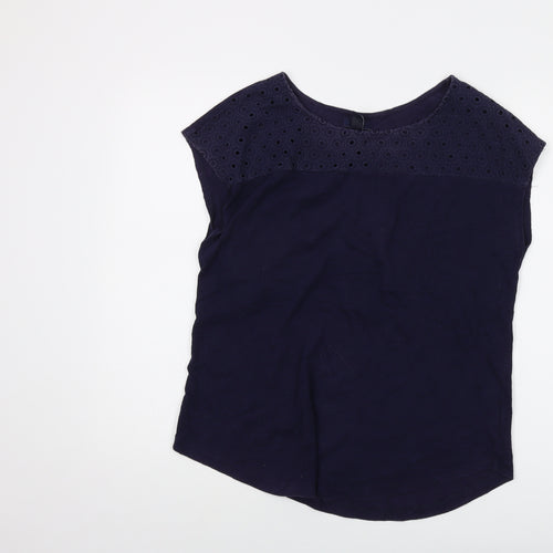 Gap Womens Blue Cotton Basic T-Shirt Size M Round Neck