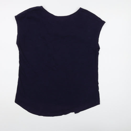 Gap Womens Blue Cotton Basic T-Shirt Size M Round Neck