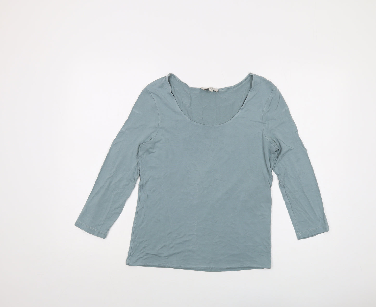 Hobbs Womens Green Cotton Basic T-Shirt Size M Round Neck