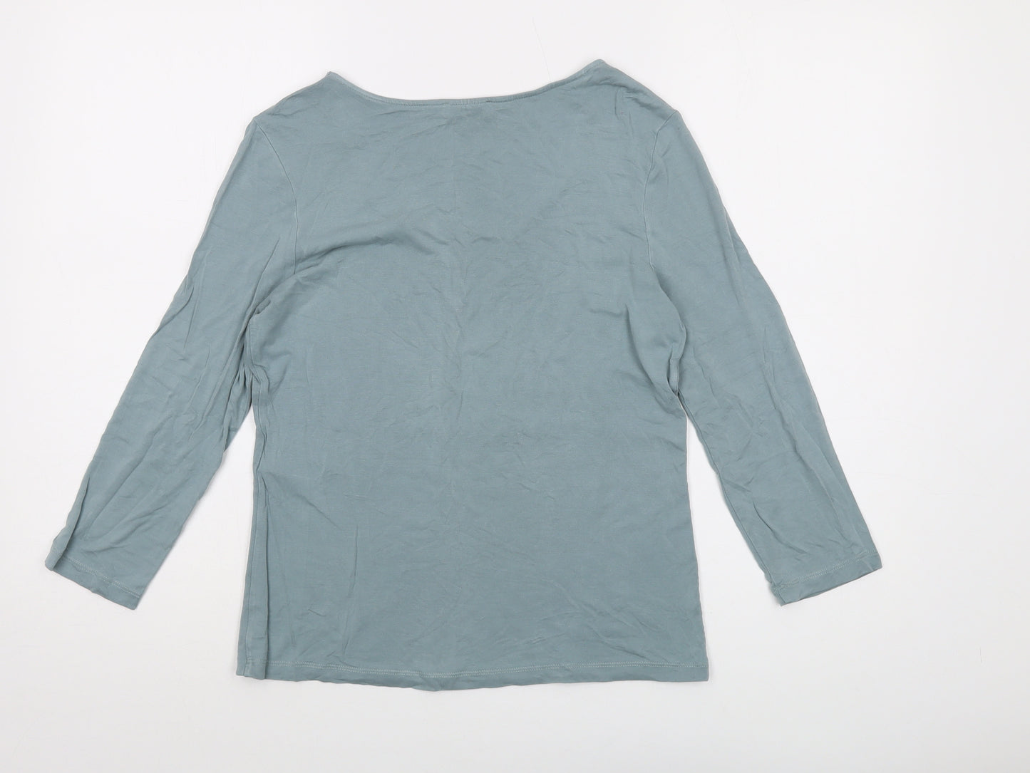 Hobbs Womens Green Cotton Basic T-Shirt Size M Round Neck