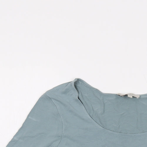Hobbs Womens Green Cotton Basic T-Shirt Size M Round Neck