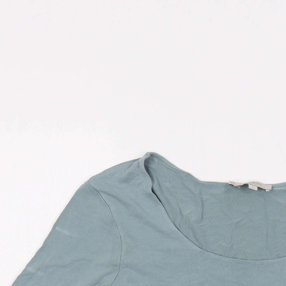 Hobbs Womens Green Cotton Basic T-Shirt Size M Round Neck