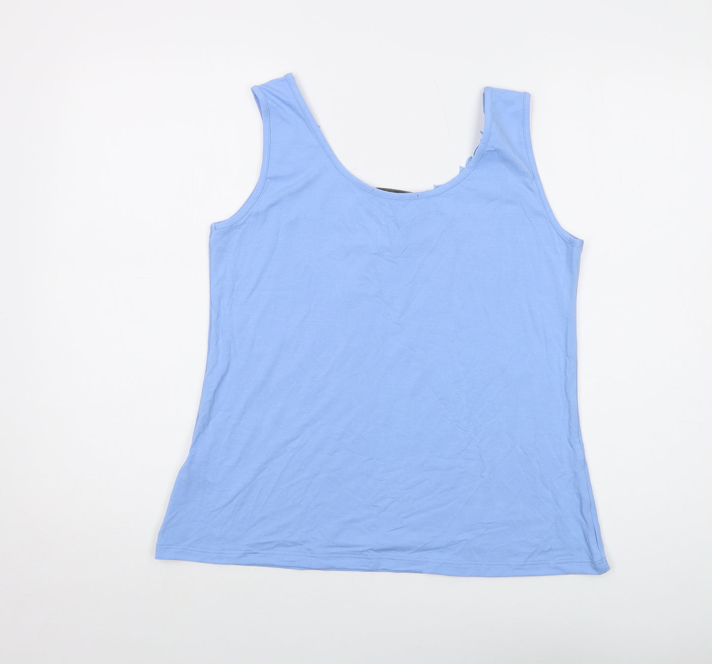 David Nieper Womens Blue Viscose Basic Tank Size 14 Round Neck