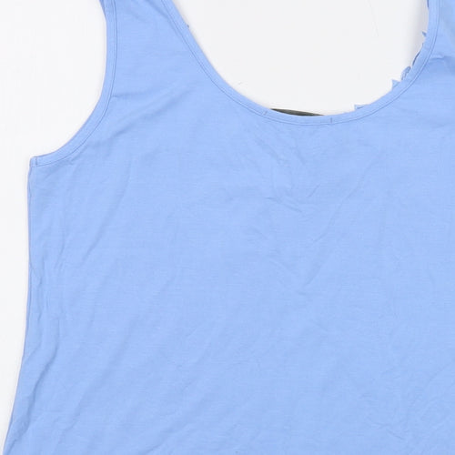 David Nieper Womens Blue Viscose Basic Tank Size 14 Round Neck