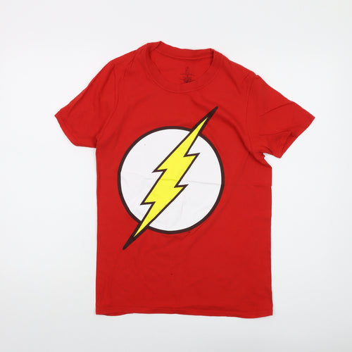 The Flash Womens Red Cotton Basic T-Shirt Size S Crew Neck