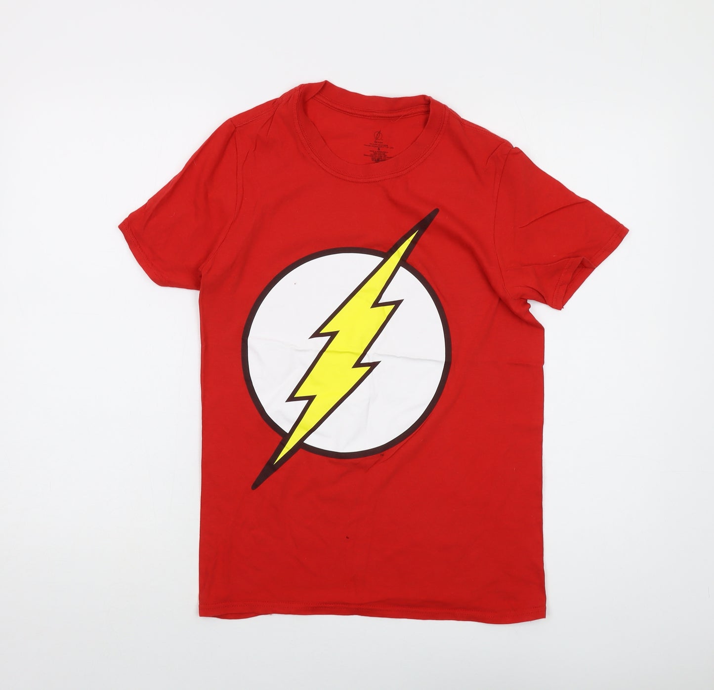 The Flash Womens Red Cotton Basic T-Shirt Size S Crew Neck