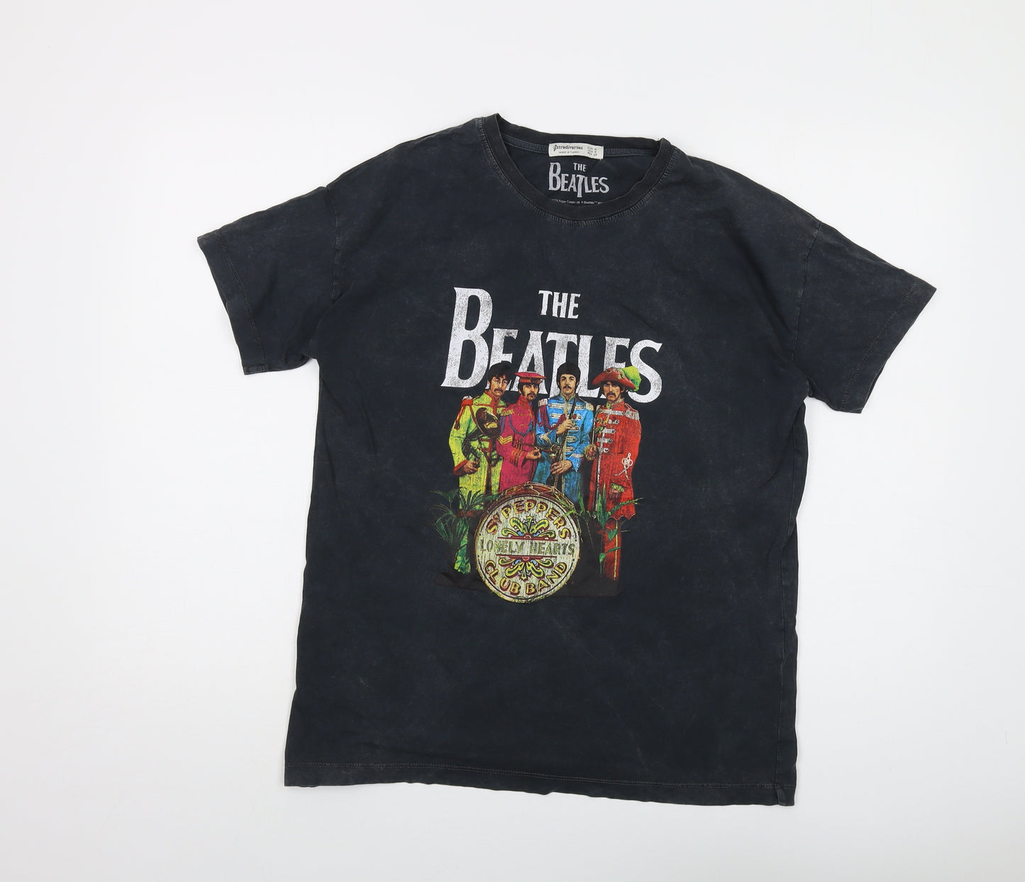 The Beatles Mens Grey Cotton T-Shirt Size M Crew Neck