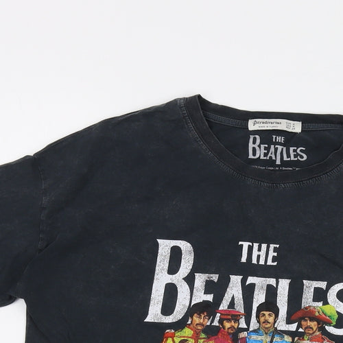 The Beatles Mens Grey Cotton T-Shirt Size M Crew Neck