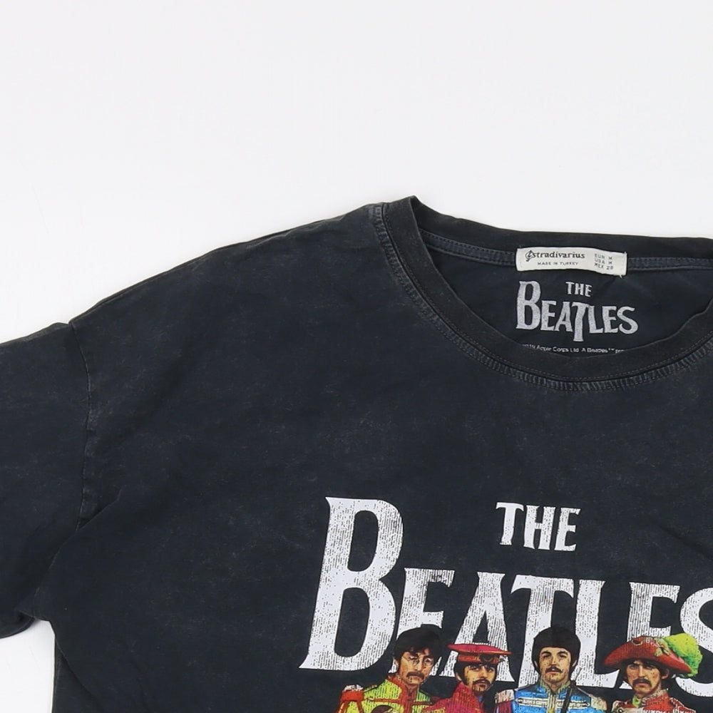 The Beatles Mens Grey Cotton T-Shirt Size M Crew Neck