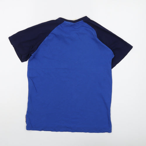 Lee Cooper Boys Blue Cotton Basic T-Shirt Size 13 Years Crew Neck Pullover