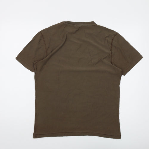 Kickers Mens Brown Cotton T-Shirt Size M Crew Neck