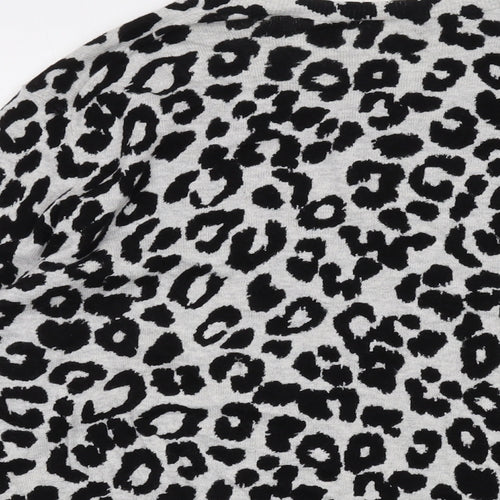 Gap Womens Grey Round Neck Animal Print Cotton Cardigan Jumper Size XL