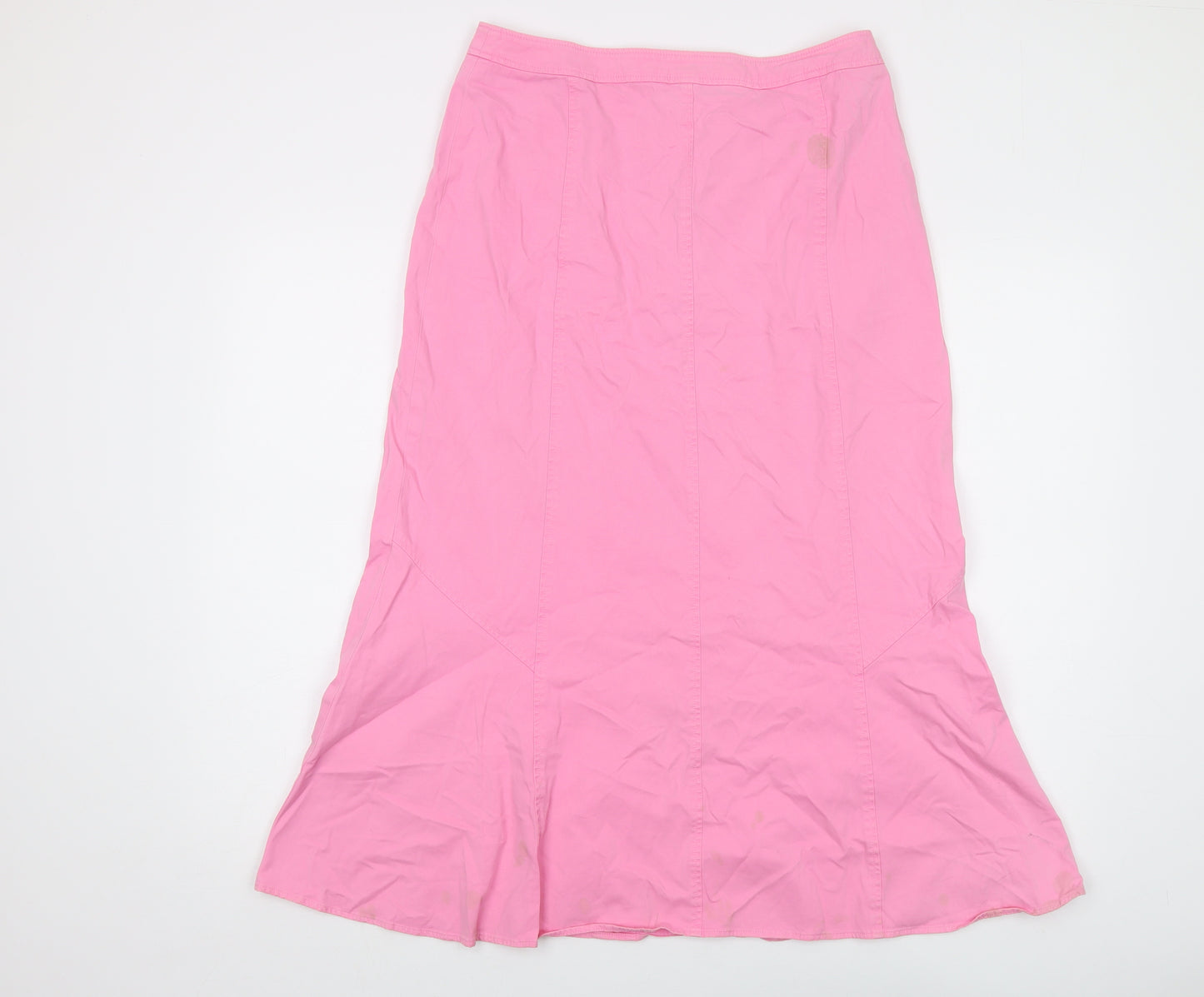 Viyella Womens Pink Cotton A-Line Skirt Size 12 Button