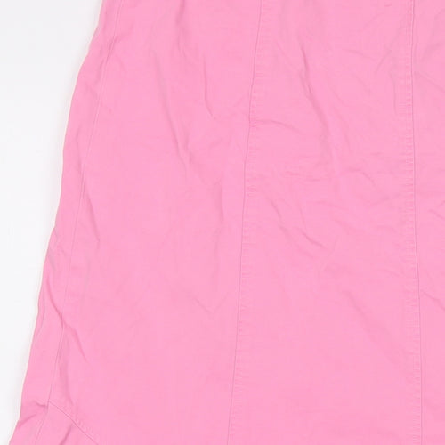 Viyella Womens Pink Cotton A-Line Skirt Size 12 Button