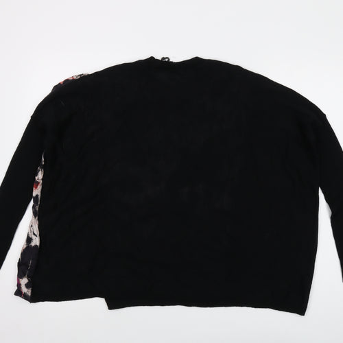 AllSaints Womens Black Crew Neck Wool Pullover Jumper Size XS