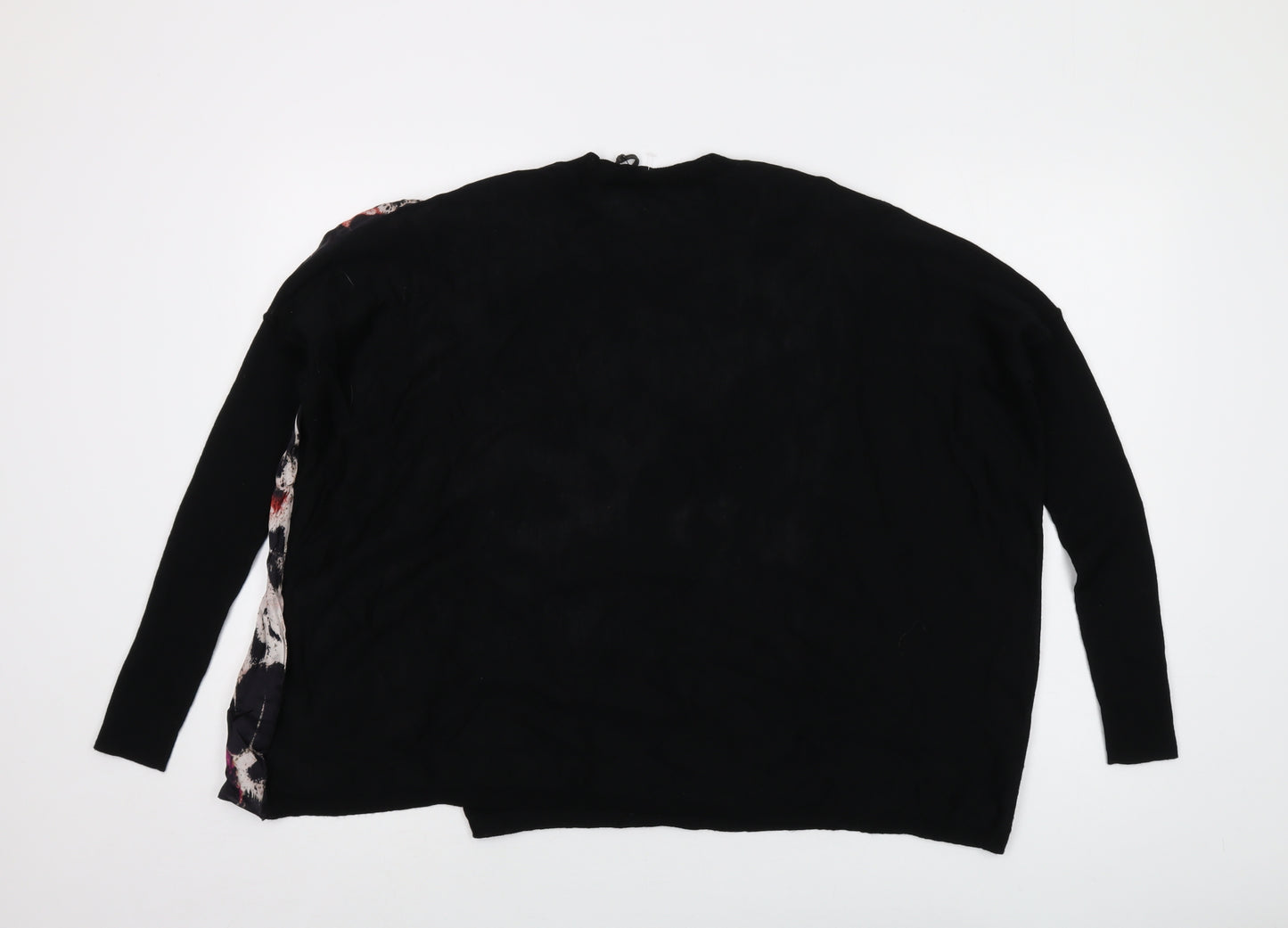 AllSaints Womens Black Crew Neck Wool Pullover Jumper Size XS