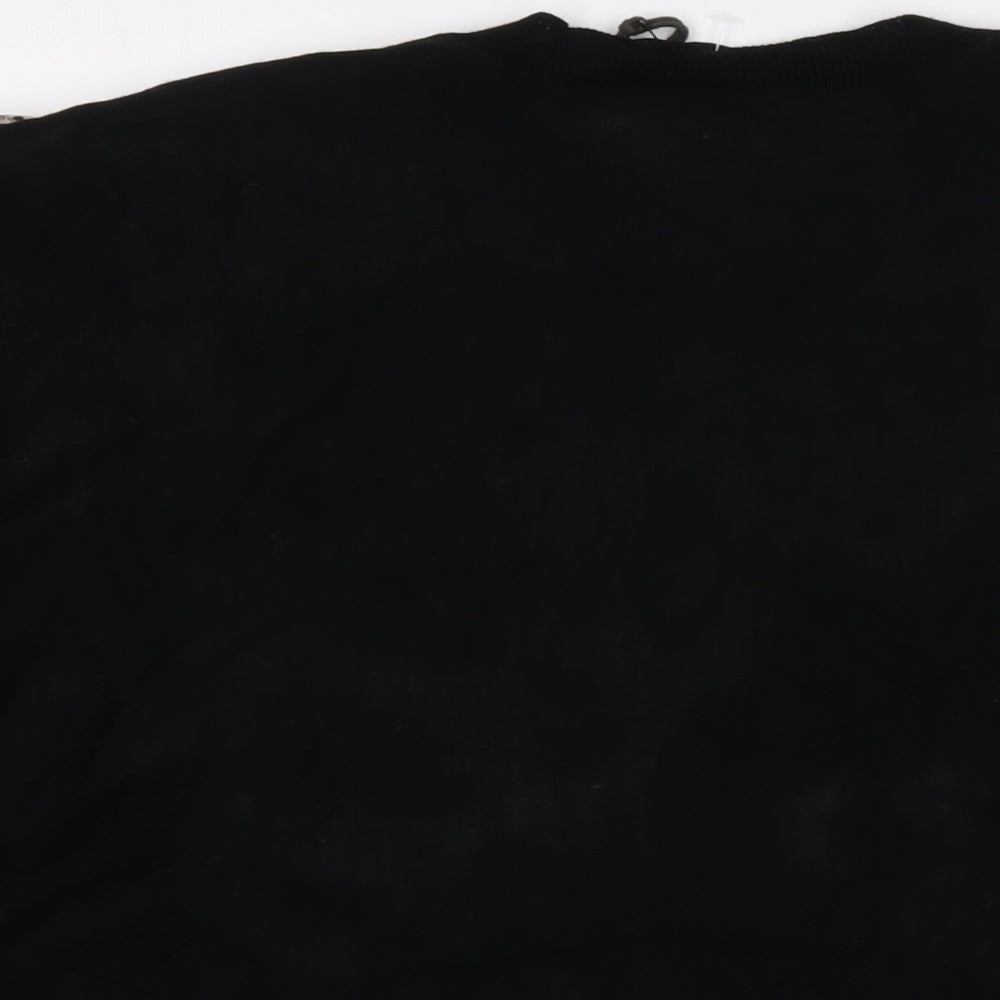 AllSaints Womens Black Crew Neck Wool Pullover Jumper Size XS