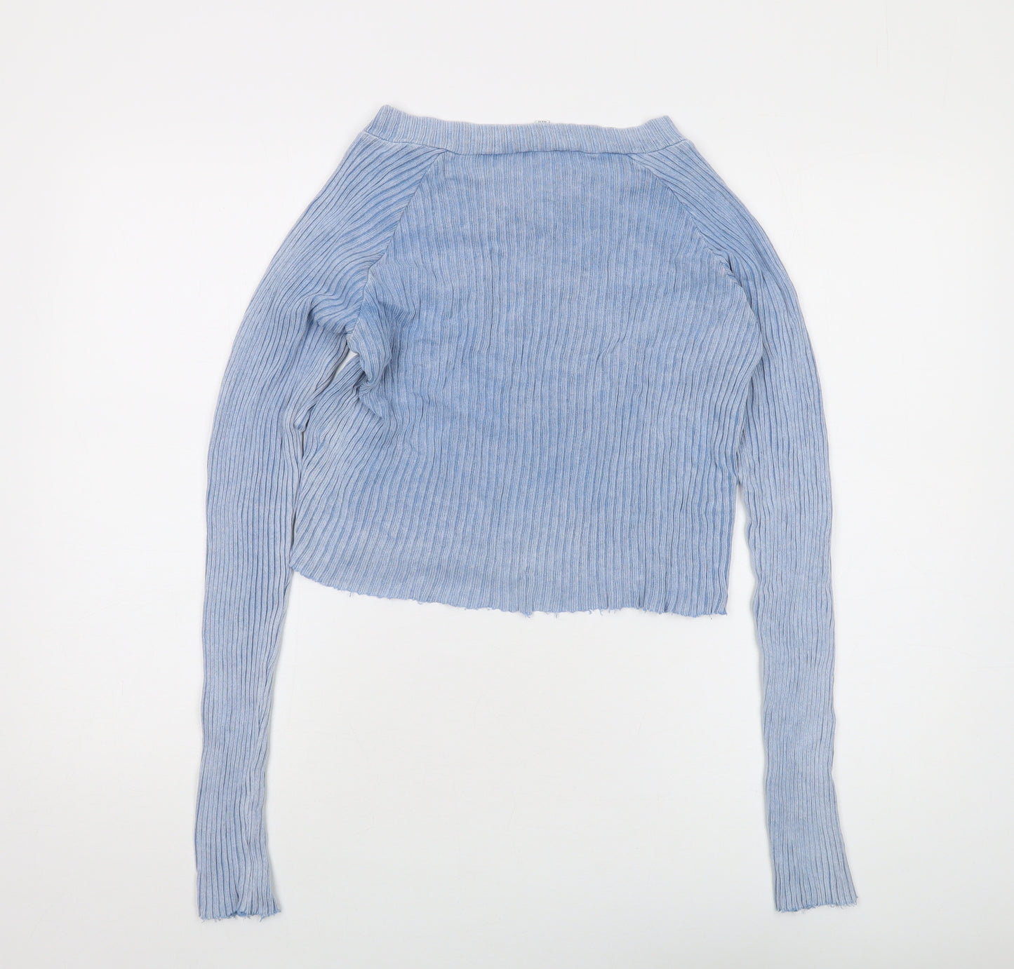 Pacific Republic Womens Blue Round Neck Acrylic Pullover Jumper Size L