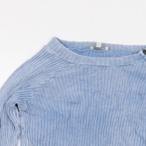 Pacific Republic Womens Blue Round Neck Acrylic Pullover Jumper Size L