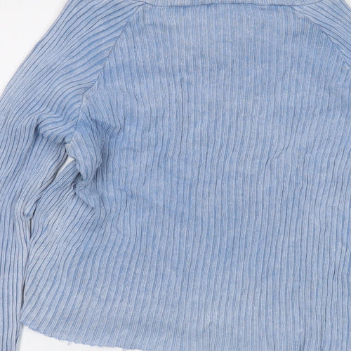Pacific Republic Womens Blue Round Neck Acrylic Pullover Jumper Size L
